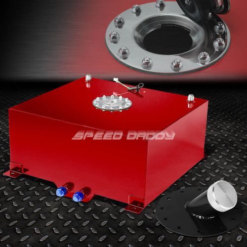 20 gallon/76l red coated aluminum fuel cell tank+level sender+45°filler neck+cap