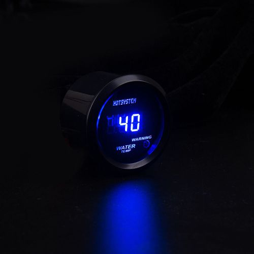 Hotsystem car black 2&#034; 52mm blue digital led electronic water temp gauge sale