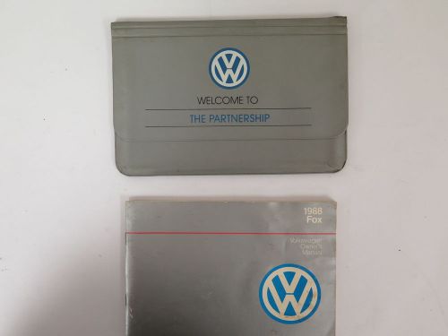 1988 volkswagen vw fox owners manual guide book