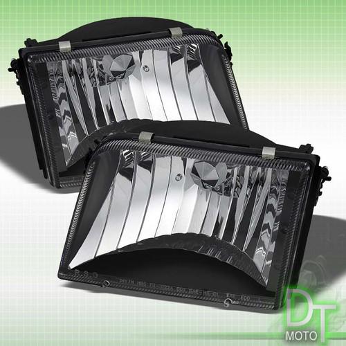 Black 93-97 ford ranger crystal euro headlights lights lamp left+right sets pair