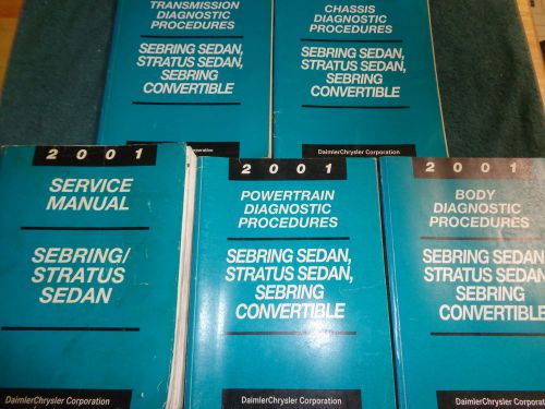 2001 chrysler sebring / dodge stratus sedan shop manual set / original books