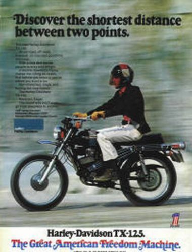 Harley-davidson tx-125 original  motorcycle ad 1973 tx125 125