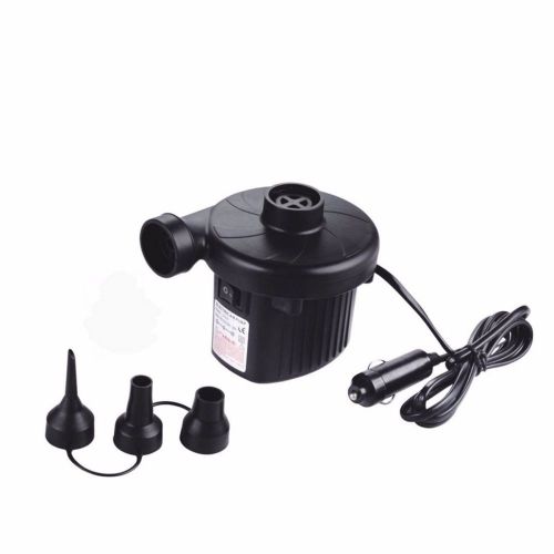 12v car auto dc electric air pump inflator + 3 nozzles airbed mattress boat