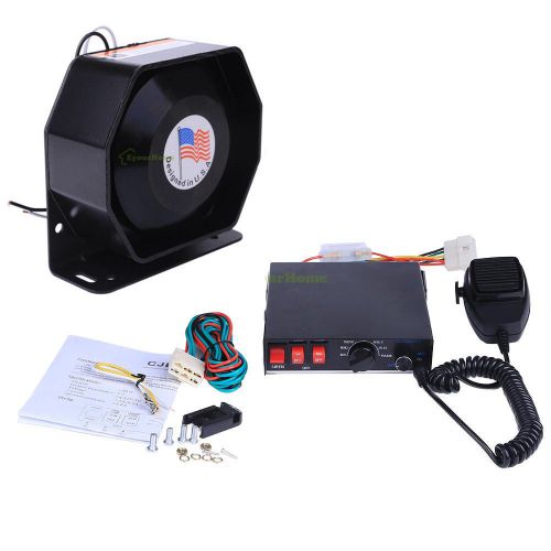 200w compact loud car warning alarm police fire siren horn pa speaker mic system