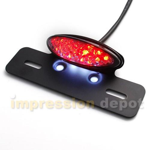 Clear lens 20 led stop brake tail light integrated black license plate bracket