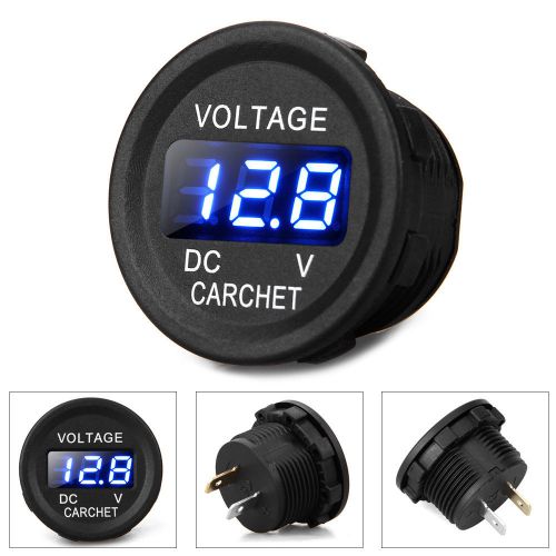 Car motorcycle boat voltmeter voltage meter gauge blue led digital 12-24v new