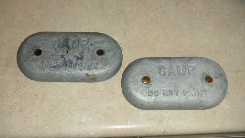 2 camp zinc anodes plates 8 1/2&#034; x 4 1/2&#034; model b-12