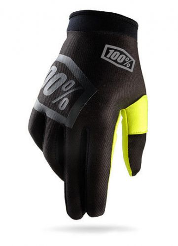 100%  black/yellow incognito itrack dirtbike gloves mx atv bmx mtb