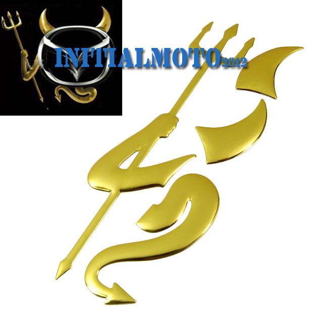 Universal car truck suv devil golden metal steel logo emblem decal sticker mark