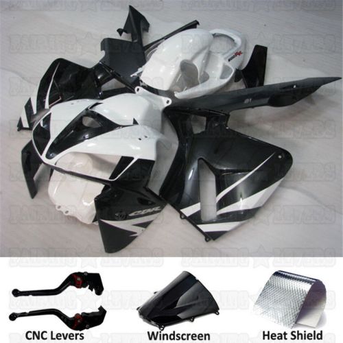 Free levers! black white injection abs fairing fit for 05-06 honda cbr600rr w66