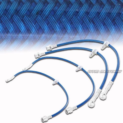 Honda civic accord acura cl rsx tl front rear stainless steel brake lines blue