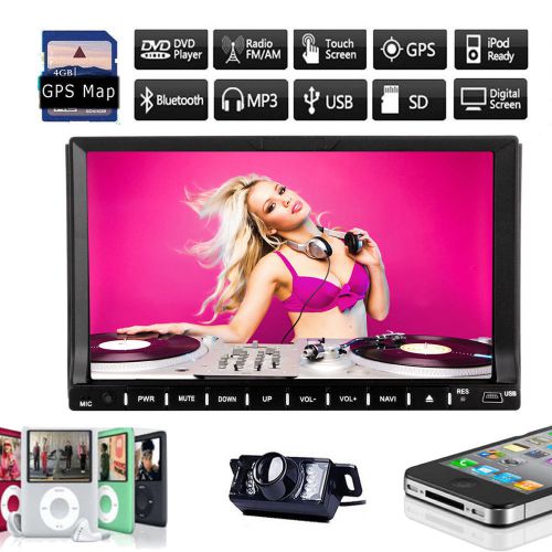 7&#034; car stereo dvd player radio bluetooth hd touch screen usb/sd/gps+camera+map