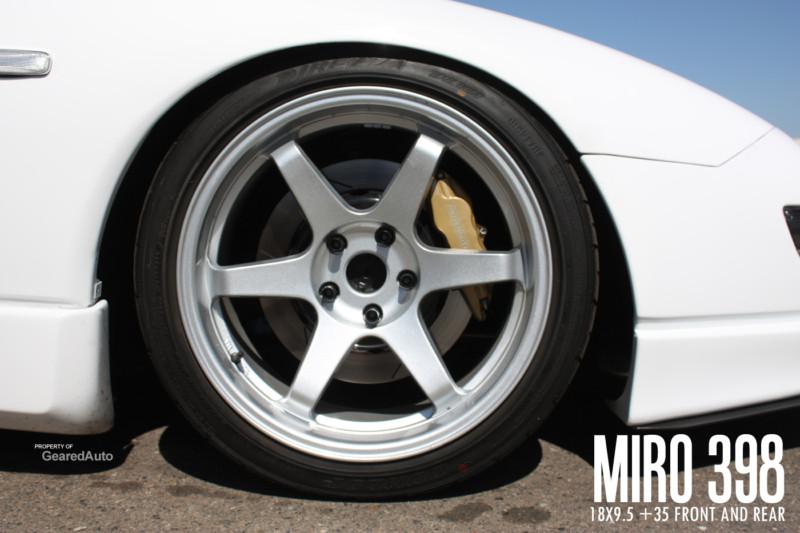 18x9.5 miro 398 5x114.3 xb sti rx7 3000gt 300zx rsx is300 is250 sc300 gs300 9.5