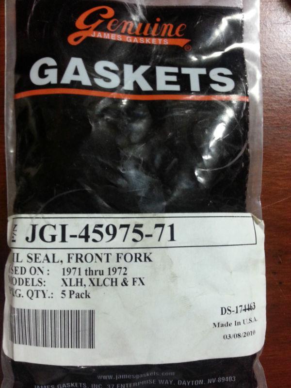 James gaskets front fork seal pk of five (5) 45975-71 fits harley fx xl 71 & 72