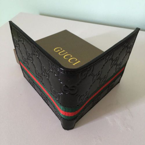 Men gucci black leather wallet