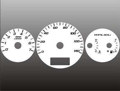 2004-2007 chevrolet malibu instrument cluster white face gauges 04-07