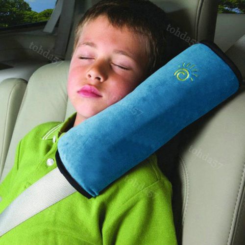 1x baby kids car safety seat belt strap covers shoulder cushion pad blue for bmw