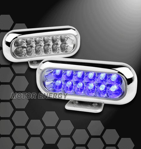 Universal bumper blue led drl fog lights lamp nissan pontiac scion subaru toyota