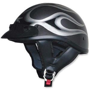 Afx fx-70 dark silver / black flame beanie helmet