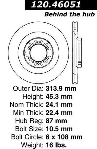 Centric 120.46051 front brake rotor/disc-premium rotor-preferred