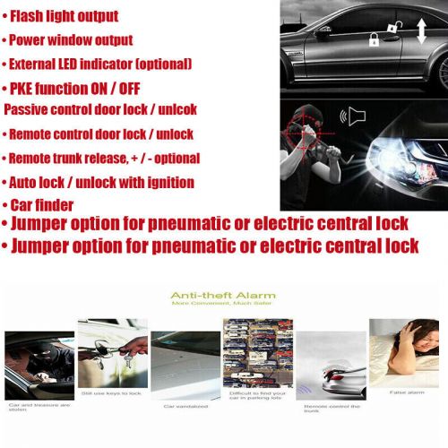 12v pke smart sensing keyless entry module central control lock kit sedan suv