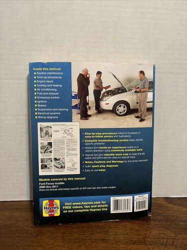 Haynes 36034 ford focus 2000-2011 tune-up shop service repair manual