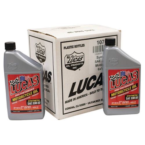 Oem motorcycle oil / synthetic 20w-50, 6 btls/1 qt 051-669