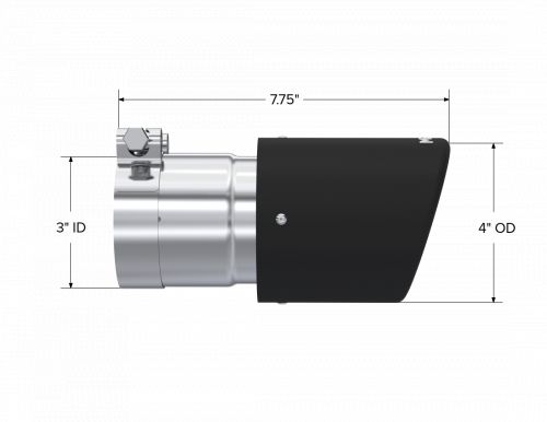 Mbrp carbon fiber round double wall angle cut muffler tip (3&#034; in, 4&#034; out, 7.7&#034; l