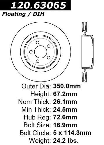 Centric 120.63065 rear brake rotor/disc-premium rotor-preferred