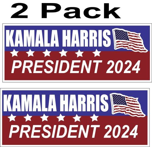 Kamala harris for president 2024 flag (2 pack) decal sticker 2024 free ship