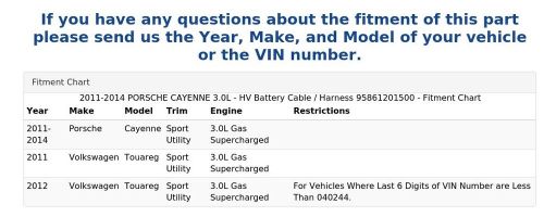 2011-2014 porsche cayenne 3.0l - hv battery cable / harness 95861201500