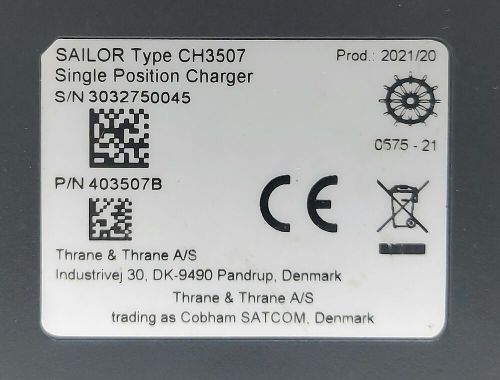 Thrane &amp; thrane sailor ch 3507 single position charger 403507b 0674