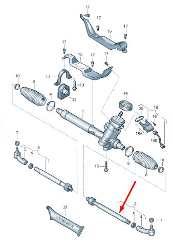 Volkswagen polo 9n steering rod left 6q0423803p new original-