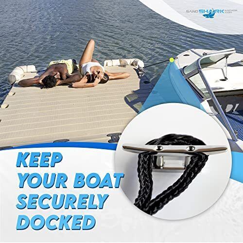 Premium boat bungee dock lines. bungee dock line stretches 6-9 ft. absorbs sh...