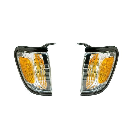 Corner side marker lights pair set for 01-04 toyota tacoma (black) left &amp; right