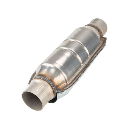 1pcs catalytic converter 2.5&#034; inlet outlet universal-fit w/heat shield epa 99306