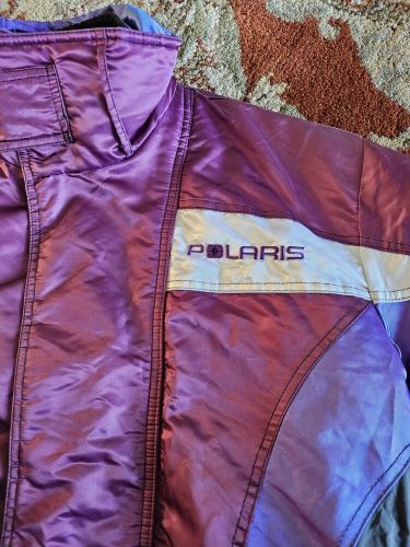 Vintage polaris racing jacket men xlt xl tall purple snowmobile satin