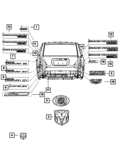 Genuine mopar medallion nameplate 4806013aa