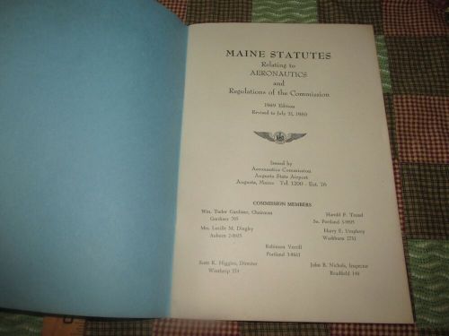 Vintage pilot training manual 1950 augusta maine statutes relating aeronautics