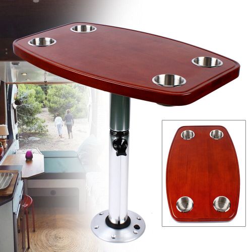 Boat Table Removable Rectangular Marine/RV Table w/ 4 Cup Holders elm Table Top, US $194.10, image 8