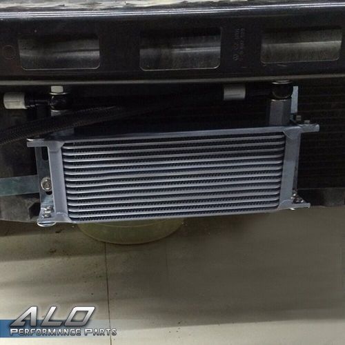 Universal 16 row 10an aluminum transmission racing engine oil cooler black