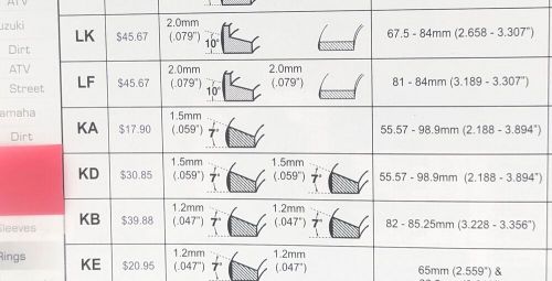 Wiseco piston ring 3125kd half-keystone ring fits wiseco 2-stroke marine 3108ps