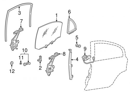 Genuine honda movable glass 73400-s04-305