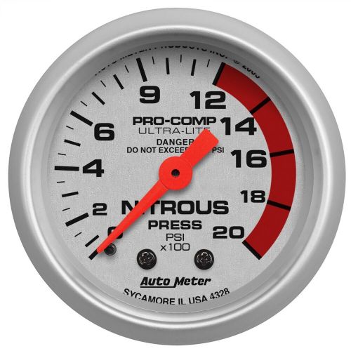 Autometer 4328 ultra-lite mechanical nitrous pressure gauge