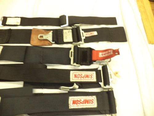 Simpson hans racing seat belts black