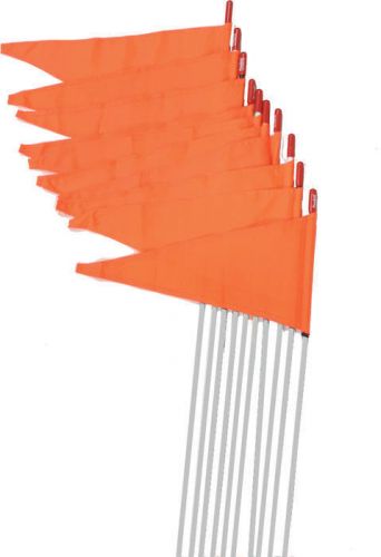 Firestik 7&#039; stud mount flags 10-pack white pole/orange flag