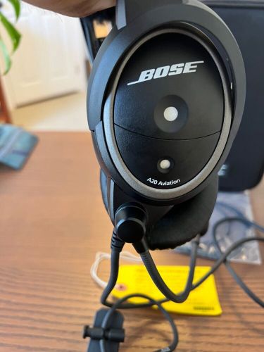 Bose a20 aviation headset with bluetooth dual plug cable - black