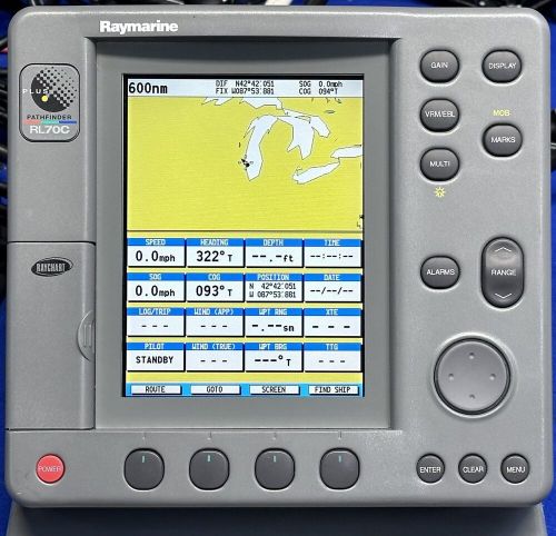 Raymarine rl70c+ plus hsb2 color radar chartplotter display w/ sun cover; tested