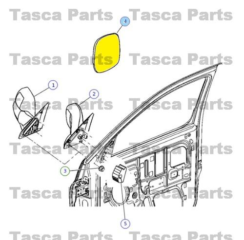 Oem lh exterior side view mirror replacement glass 2006-2010 dodge ram trucks