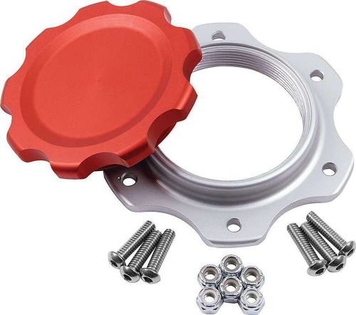 Fuel cell cap and bung jaz 6-bolt red